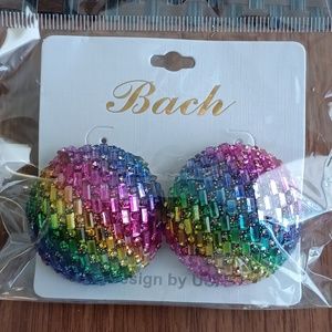 NWT Stunning Multicolored Clip-on Earrings 💜🩷💛💚